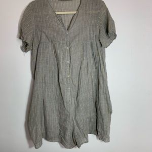 Linen babydoll romper
